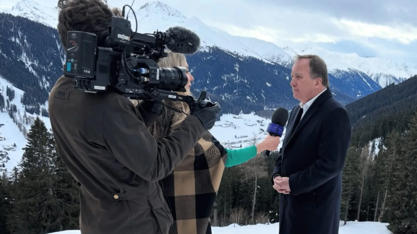 Location sound recordist on set for Swedish Lunch — World Economic Forum — Former PM Stefan Löfven (Davos, CH, 2020)